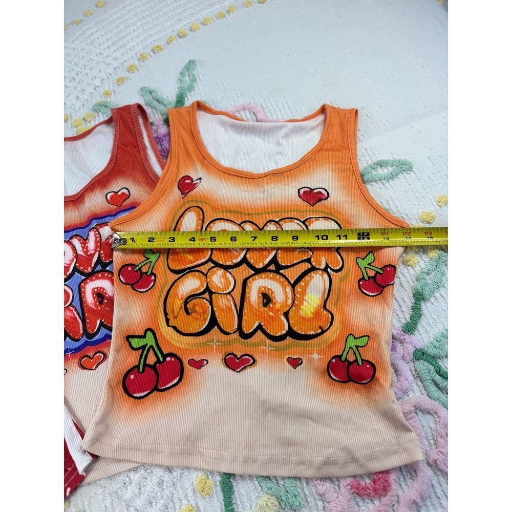 Shein American Flag & Love Girl Graphic Tank Tops Set of 3 M - Picture 5 of 6